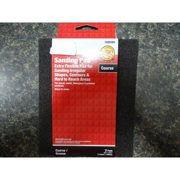 5-1/2" L x 4-1/2" W x 1/4" 60 Grit Coarse