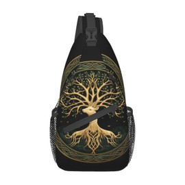 Tree And Life In Norse Outdoor Crossbody Shoulder Bag For Unisex Young Adult Hiking Bicycling
