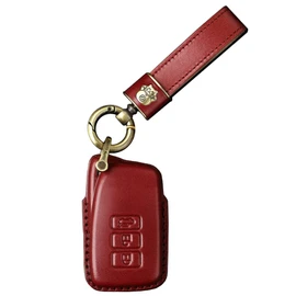 ontto Key Fob Cover fit for Lexus is ES GS LX NX RC RX GS-F is-F RC-F IS200 IS250 IS300 NX300h LX570 RX350 RX450h LS460 LX570 3-Buttons Leather Key Case Keychain Keyring Accessories Red