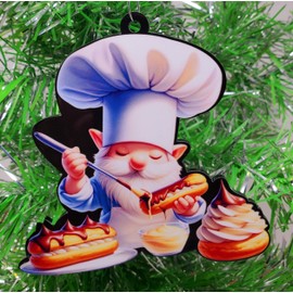 Generic Baking Ornament - Pastry Chef Gnome Baker Cooking Christmas Ornament