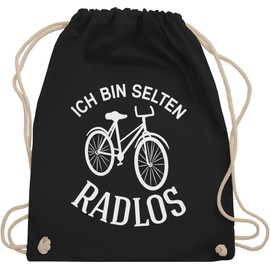 Shirtracer - Gym Bag Backpack - Sayings Statement - Ich bin selten Radlos, 01 black
