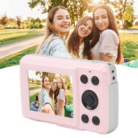 2.4 in Portable Camera, 16X Digital Zoom 1080P 16MP Auto Focus Multi Axis Stabilization Digital Camera for Photography Video for Kids Teens Adults (Pink)