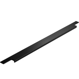 JUVA Cabinet handle, AG10011, furniture handle, 496 mm, 1 piece, flush-mounted handle, black, square cabinet door handle with harp bar, aluminium handle profile for inlet, design handle kitchen