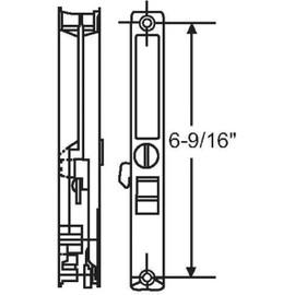 Sliding Glass Patio Door Lock Handle Set, Non-Keyed, Flush Mount, with Nite Lock,C Cam, and Keeper, White, 6-9/16" Screw Hole | Sliding Door Handle Replacement Hardware Repairs (DL-504) (Black)