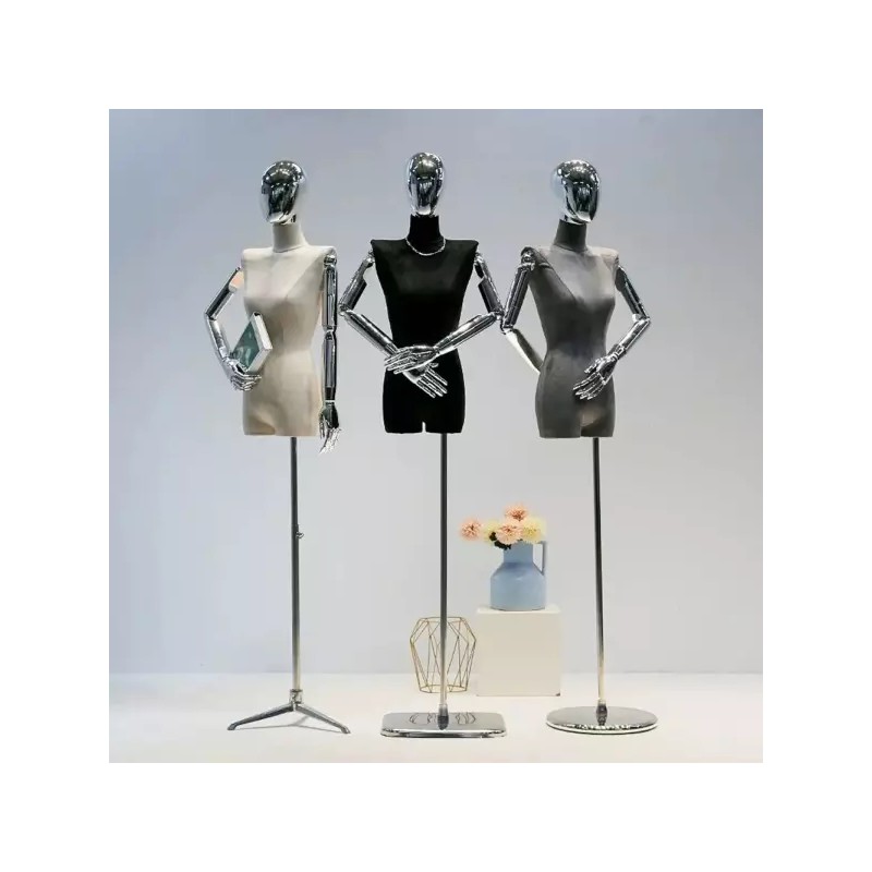 J. Beige Silver 상반신 마네킹 마네킨 여성용 하프바디 여자 옷가게