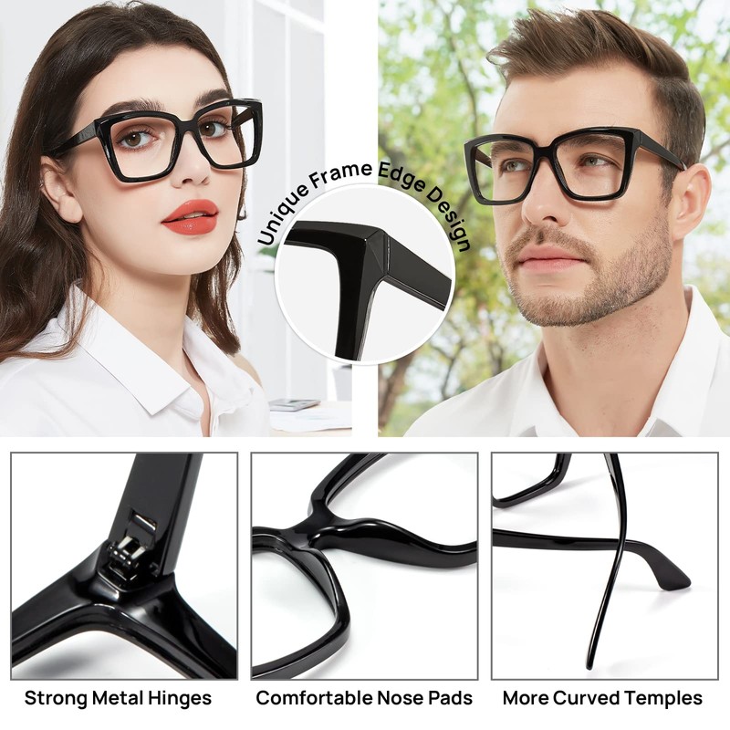 WEMOOTANTS Bifocal Reading Glasses 1.25 for Women Men Square Bifocals