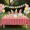4 Pcs Red Plaid Tablecloth Plastic Red and White Checkered