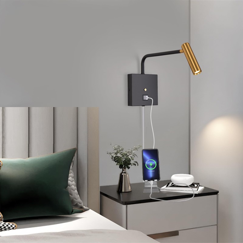 ZEROUNO LED Wall Lamp Wall Mounted Reading Lights, Dimmable Adjustable
