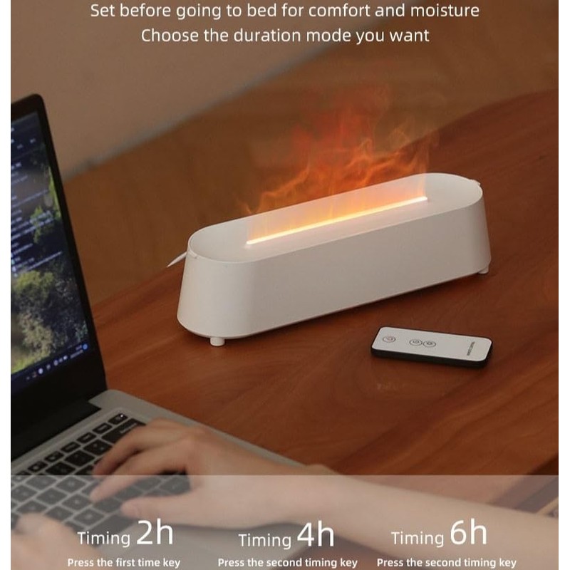 Fireplace Flame Diffuser by AlphaDesignLuxe, 200ml Cool Mist Ultrasonic Humidifier