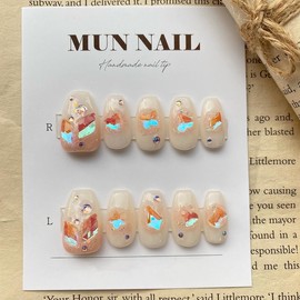 Aurora Cheek Nail Tips - Short Oval / 오로라 치크 네일팁 - 숏오벌