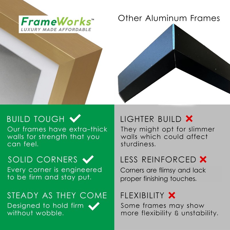 FrameWorks 24” x 36” Silver Brushed Aluminum Poster Picture Frame