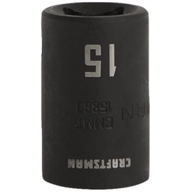 CRAFTSMAN Shallow Impact Socket, Metric, 1/2-Inch Drive, 15mm (CMMT15863)