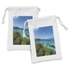 Ambesonne Coastal Fabric Pouch Set of 2, Green Trees Clear