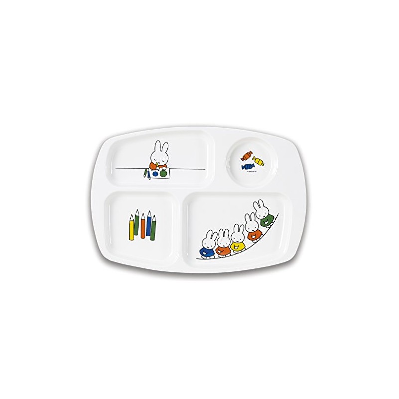 Kanto Plastic Industries Miffy Square Lunch Plate, Length 11.0 inches