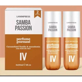 Passion Brazilian Passion Perfume 2 Pcs Body Spray Long Lasting, Warm Gourmand Scent