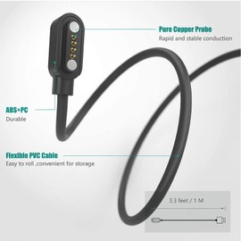 Blueshaweu Ladekabel Kompatibel mit PTHTECHUS Kinder Smartwatch Y19, Kabel Ladegerät Ladestaion für PTHTECHUS Y19 Smartwatch (schwarz)