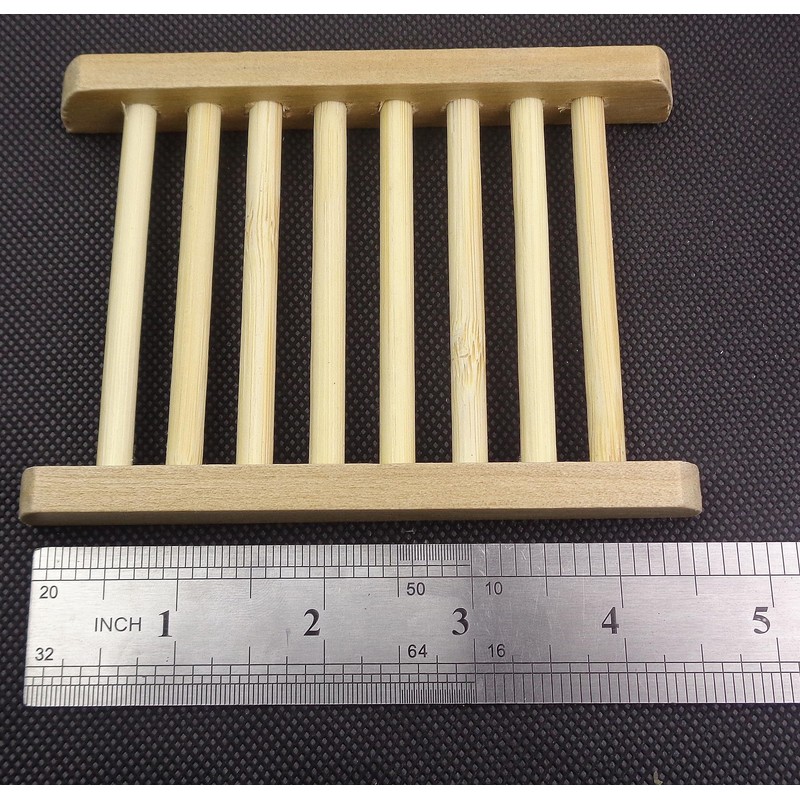 2-Pack Bamboo Soap Tray Set - Self-Draining Wooden Soap Holder