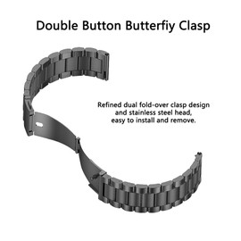 ToVioc 22 mm Bracelet Compatible with Garmin Forerunner 265/255/255 Music, Men's & Women's Stainless Steel Replacement Strap for Garmin Venu 3 (45 mm)/vivoactive 4/Venu 2/GarminActive