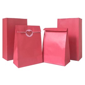 Artseen Party Favor Paper Bags for Party Celebration Treated Paper Bags 5.10X3.10X9.4 inches(24 CT)… (Red)