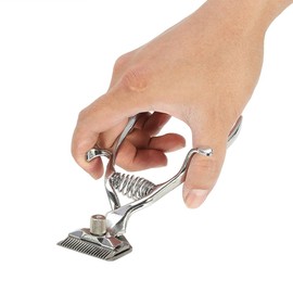 YUMILI Stainless Steel Manual Hair Cutting Tool, Hand Push Hair Cutter, Classic Haircut Tool with Ergonomic Handle