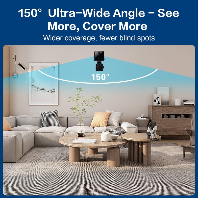 Anssipo Wireless Small Indoor Security Camera, 32GB SD Card No
