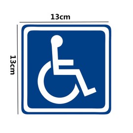 LATRAT Disabled Car Window Sticker Car Window Sticker Decal 4 Piece Set Square