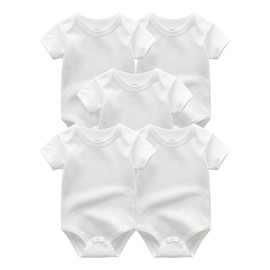 Kiddiezoom Unisex Baby 5-Pack Short-Sleeve Bodysuit One-Piece