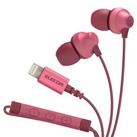Elecom FAST MUSIC LF12CMPN Stereo Headphones with Microphone, Ear Plugs, 0.4 inch (10.0 mm) Driver, Pink
