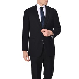 AMY ZHU Men's Sport Coat Classic Fit 2 Button Stretch Blazer Suit Jacket Black