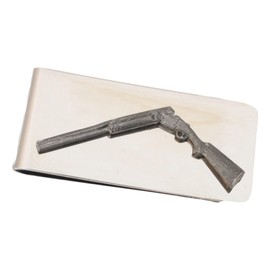 Gamekeepers Cottage gifts Open Shotgun Metal Money Clip in Pouch with Free Engraving 250