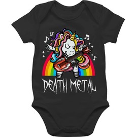 Shirtracer - Baby Bodysuit Boy Girl - Sayings - Death Metal Unicorn, 1 black