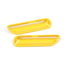 BURANIFUSION Car Hood Air Vent Outlet Cover Trim Bezels Yellow for Dodge for Challenger 2009-2014 Front Left Right Exterior Brushed 2 Pieces/Set-Pakcage CHAVOCTBFDC2Y WEF1807