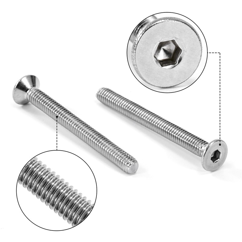 Tunejoy Countersunk Screws M4 x 40 mm Stainless Steel A2