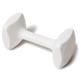 J&J Dog Supplies Obedience Retrieving Dumbbell with 2 1/2" Ends, 2 1/2" Wide Bit and 11/16" Diameter Bit, White, Small