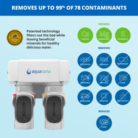 Aquasana Under Sink Water Filter System - Reduces PFAS, Lead, & Chlorine in Drinking Water - Under Counter Claryum Filtration for Kitchen - 2-Stage - Oil-Rubbed Bronze Faucet - AQ-5200.62