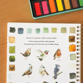 XZGTAND Beginner Watercolor Painting Kit – 12 Colors Paint Set with Brush, Animal-Themed Art Supplies for Adults & Teens (Birds)