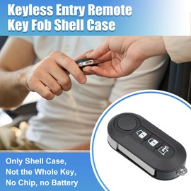 ACROPIX 3 Buttons Keyless Entry Remote Key Fob Shell Case Cover for Ram ProMaster 1500 2500 3500 2015-2019 for Fiat Ducato Bravo 500L - Pack of 1 Black