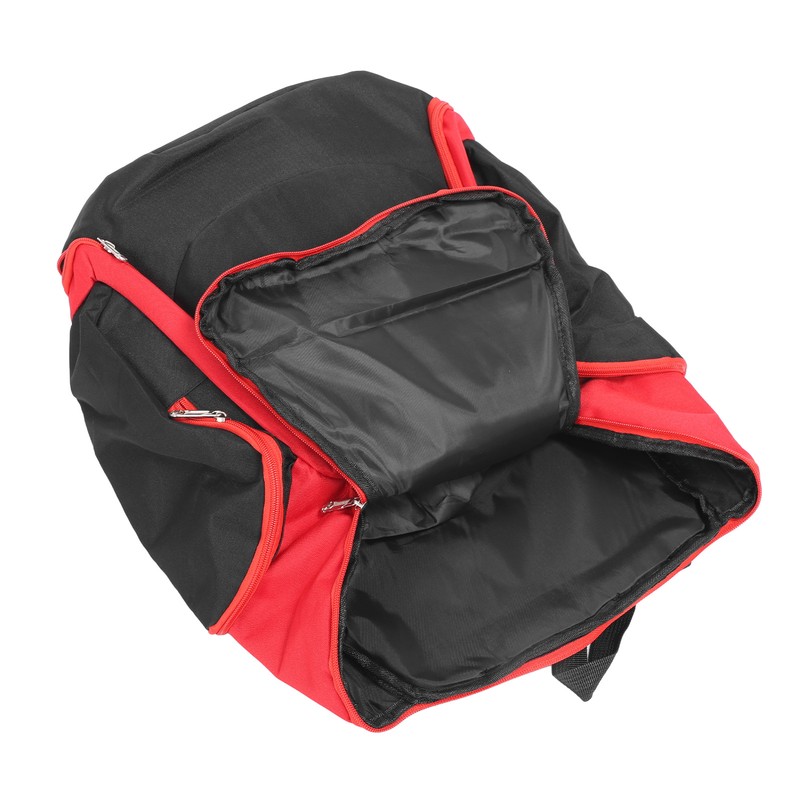 Basketball Backpack Black Red Multifunctional Large Capacity with Multiple Storage