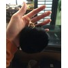 Miraclekoo Cute Rabbit Fur Ball Key Chain Black Pom Pom