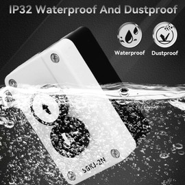 Agatige Pushbutton Control Switch SGKJ-2N AC 400V 10A, Up-Down Remote Control for Dump Trailers Waterproof Lift Gates Tipper Trailers Hoists Momentary Action