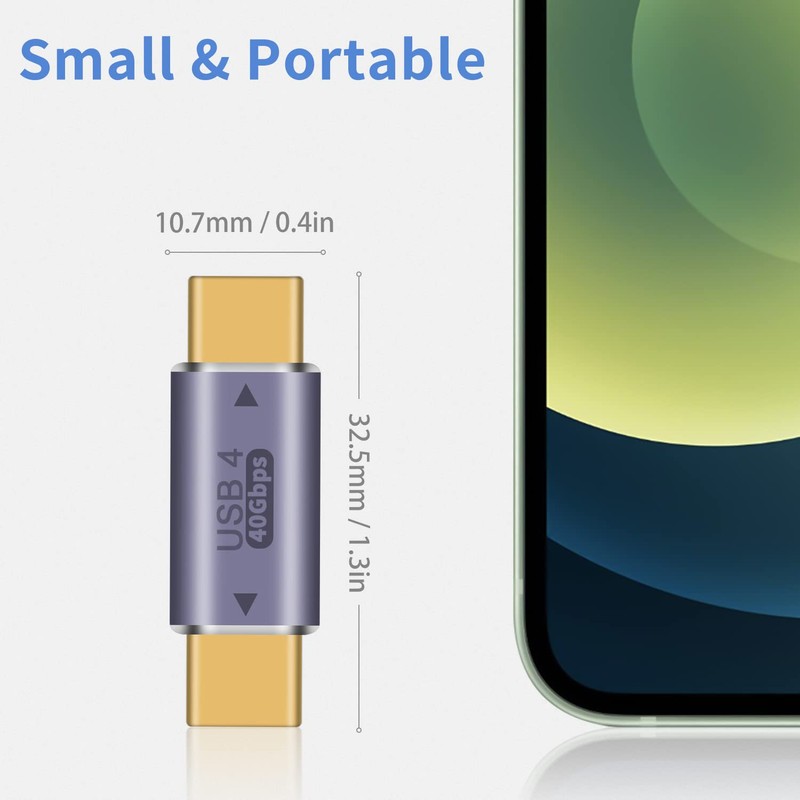 Duttek 40Gbps USB Type C Male Adapter, USB4 Type C