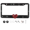 Fashion Romantic Black Frame Red Heart Crystal License Plate Frames,Exclusive