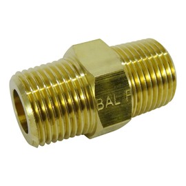 Flowbar Brass Threaded Fitting Hex Nipple G6N-02-BS 1/4