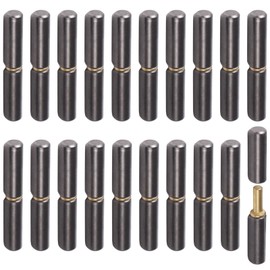 20 PCS Weld On Door Hinges, 3-1/8 x 1/2 in Weldable Barrel Hinges, Heavy Duty Metal Door Hinges, Detachable Gate Door Hinge for Swing Doors, Windows, Trailer Ramps, Trailer Gates