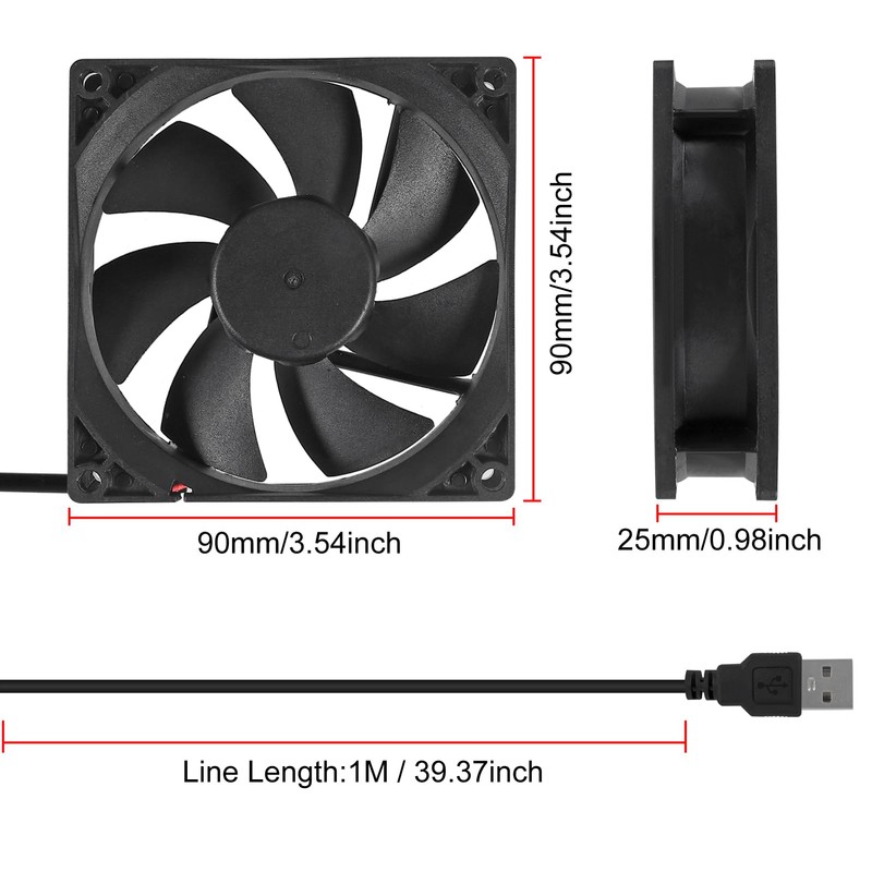 92mm USB Cooling Fan (9225) 5V DC Brushless Fan -