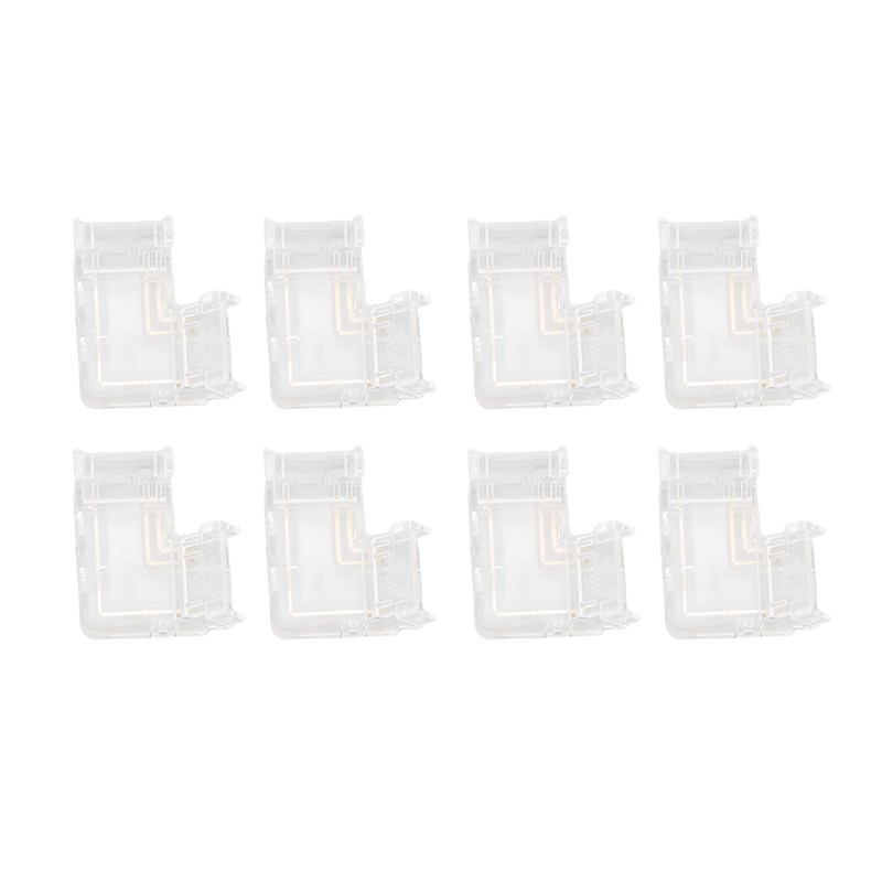 8pcs LED Strip Light Connector Professional Transparent 3Pin L Shaped