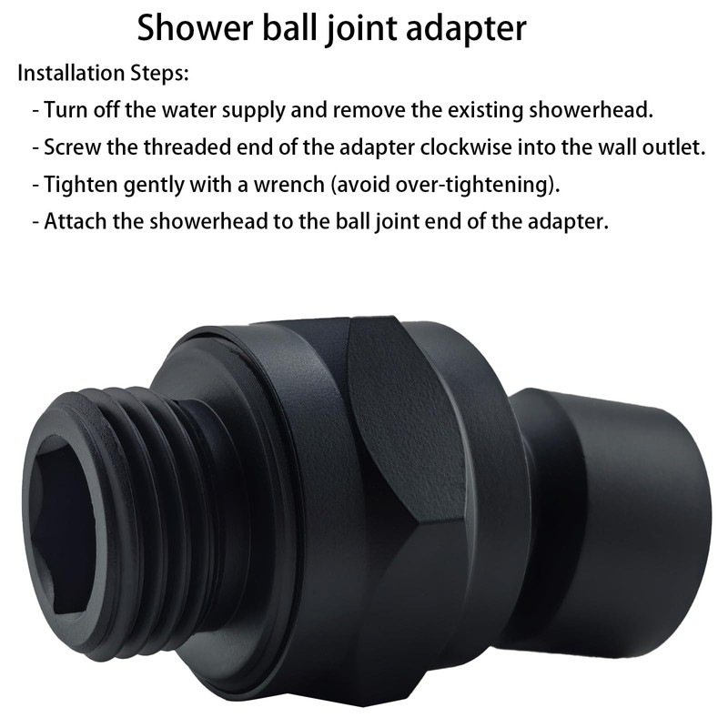TIEXYE Shower Head Swivel Ball Adapter (Universal Component), Solid Brass