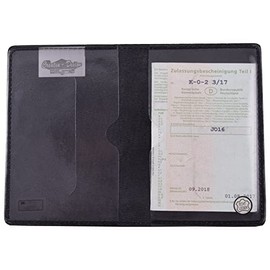 orgaexpert Car Licence Protective Case, Genuine Leather Car Registration Card Holder (Black)