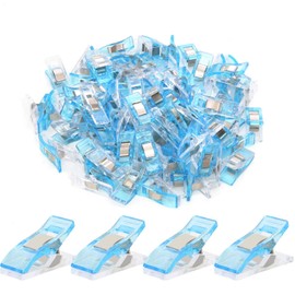 200 PCS Sewing Clips, Multipurpose Quilting Clips Plastic Fabric Clips for Sewing and Quilting, Crochet, Paper, Food Storage, Cables (Clear Blue)