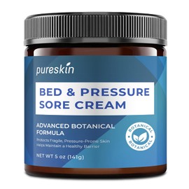 PURESKIN Bed Sore Cream Fast-Healing: Pressure Sore Treatment and Barrier for Elderly, Bedridden & Wheelchair Users – Natural Soothing Formula for Sensitive Skin – Large 5 oz Size